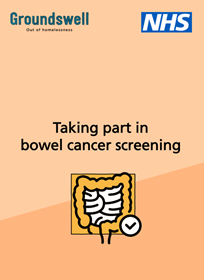 Taking part in bowel cancer screening booklet cover - English version